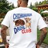 Klub Ojców Chihuahua Dwa Urocze Kreskówkowe Psy Chihuahua Koszulka z Nadrukiem Postarzany Bawełniana Koszulka Mały Pu