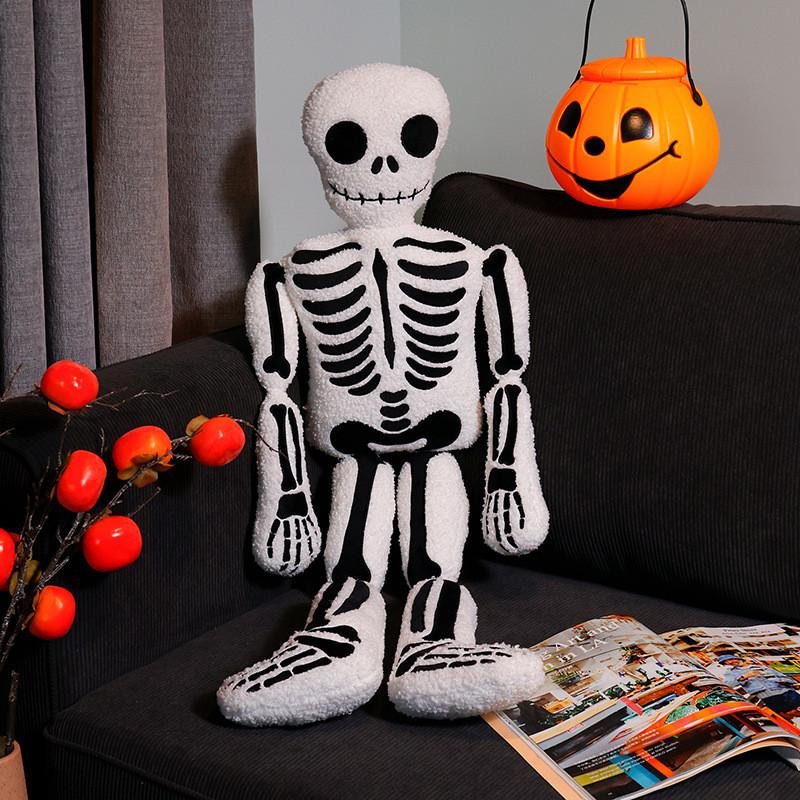 Halloween Skeleton Plush Toy With Short Velvet Fur For Kids And Collectors