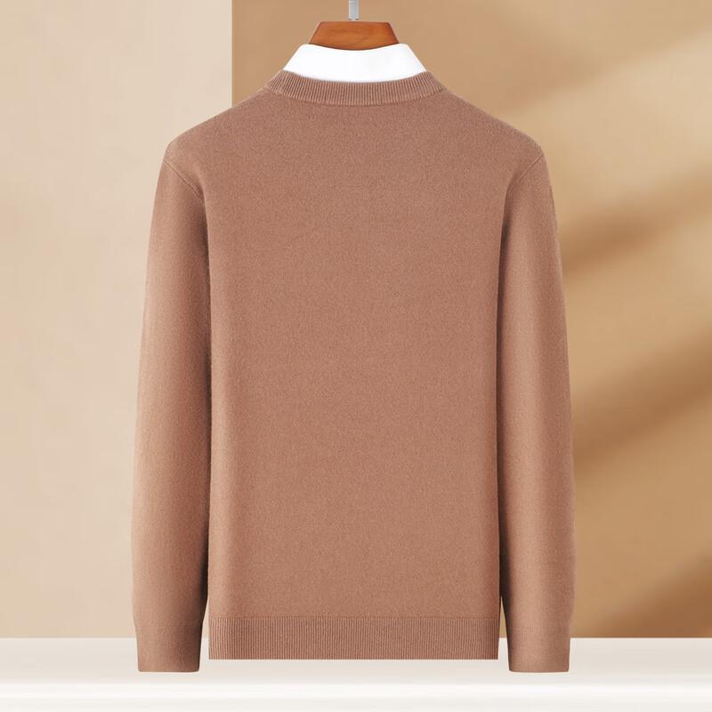 Antonio Men's 100% Wool Ribbed Crew Neck Pullover Sweater