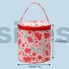Floral Pattern Yarn Storage Bag Waterproof Yarn Holder Sewing Storage Bag Zipper with Handle Strap for Wool and Needles Storage