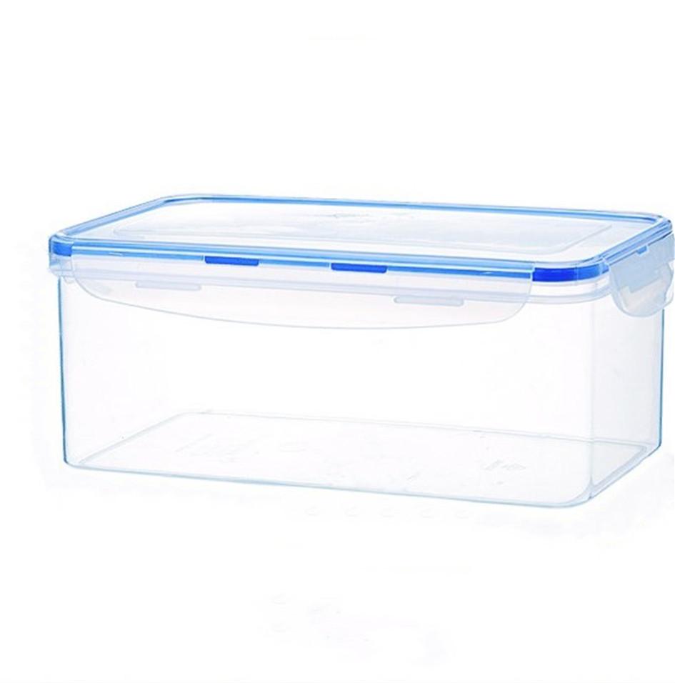 Airtight Plastic Lunch Box Food Container Fresh Keeping Sealed Microwavable Square Crisper No division#0