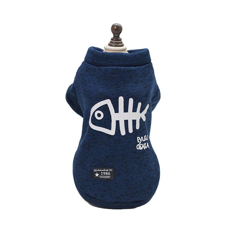 

Одежда для домашних животных с принтом «рыбья кость» для маленьких собак и кошек, уютная хлопковая толстовка с капюшоном для щенков и кошек, йорков, чихуахуа, толстовка, одежда для домашних животных XXL-suit 6.0-8.0kg