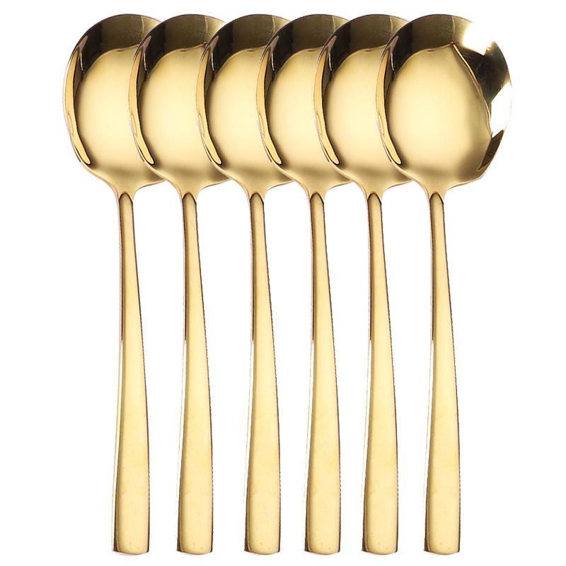 Premium 6PCS Stainless Steel Serving Spoon Set for Catering, Large Serving Utensils Buffet Spoons Restaurant Supplies