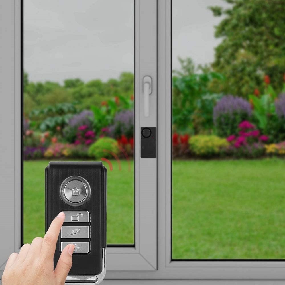 110dB Anti-Theft Vibration Alarm with Remote Control Alarm Door and Window Alarm Motorcycle Bicycle Security Sensors