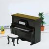 1/12 Dollhouse Mini Piano With Stool Musical Instrument Model For Doll House Accessories Decor Miniature Retro Piano Set