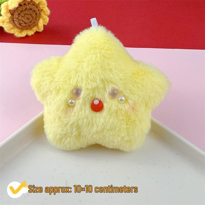 Entzückender Quietsch-Schlüsselanhänger Plüschpuppe in Form eines fünfzackigen Sterns - Perfektes Geschenk für Mädchen mit Herz für Paare oder beste Freunde