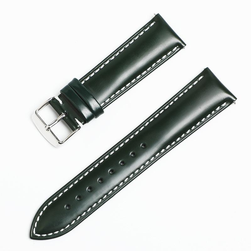 Unisex Leather Watch Wristband 18/19/20/21/22mm First Layer Cowhide Switch Ear Watch Strap