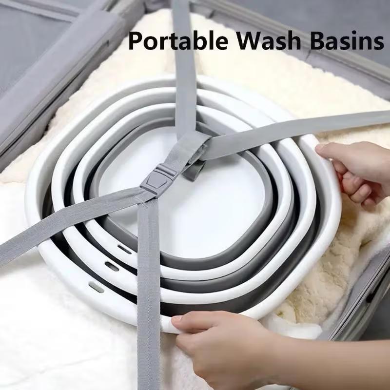 1Pc/Foldable Basin Portable Collapsible Washbasin for Home Travel Multifunctional Storage Washbasin