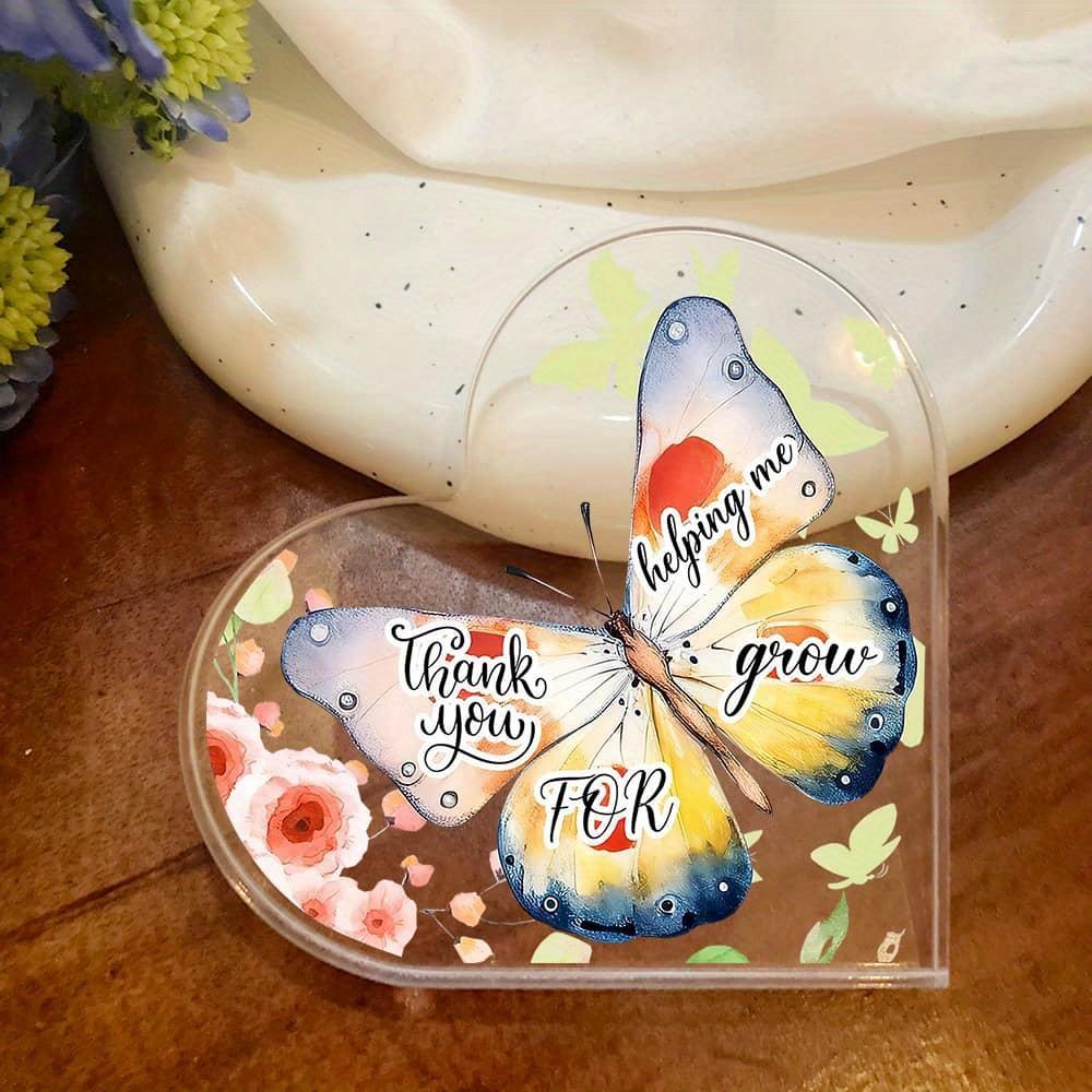 Butterfly Growth Desk Decor. Unique "Thank You for Helping Me Grow" Gift for Teachers & Women.