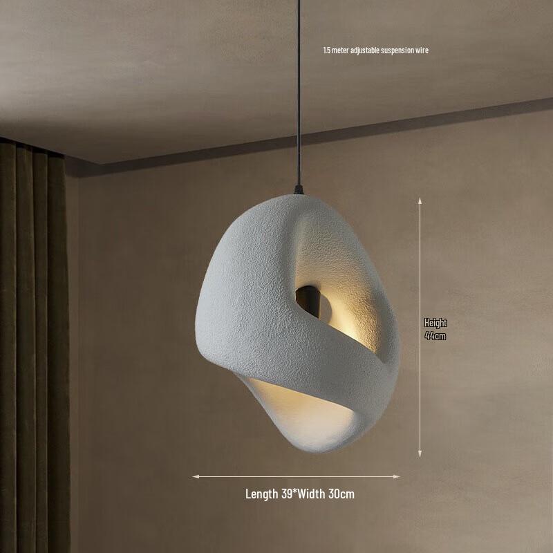 Wabi-sabi Style Cement Grey Staircase Chandelier