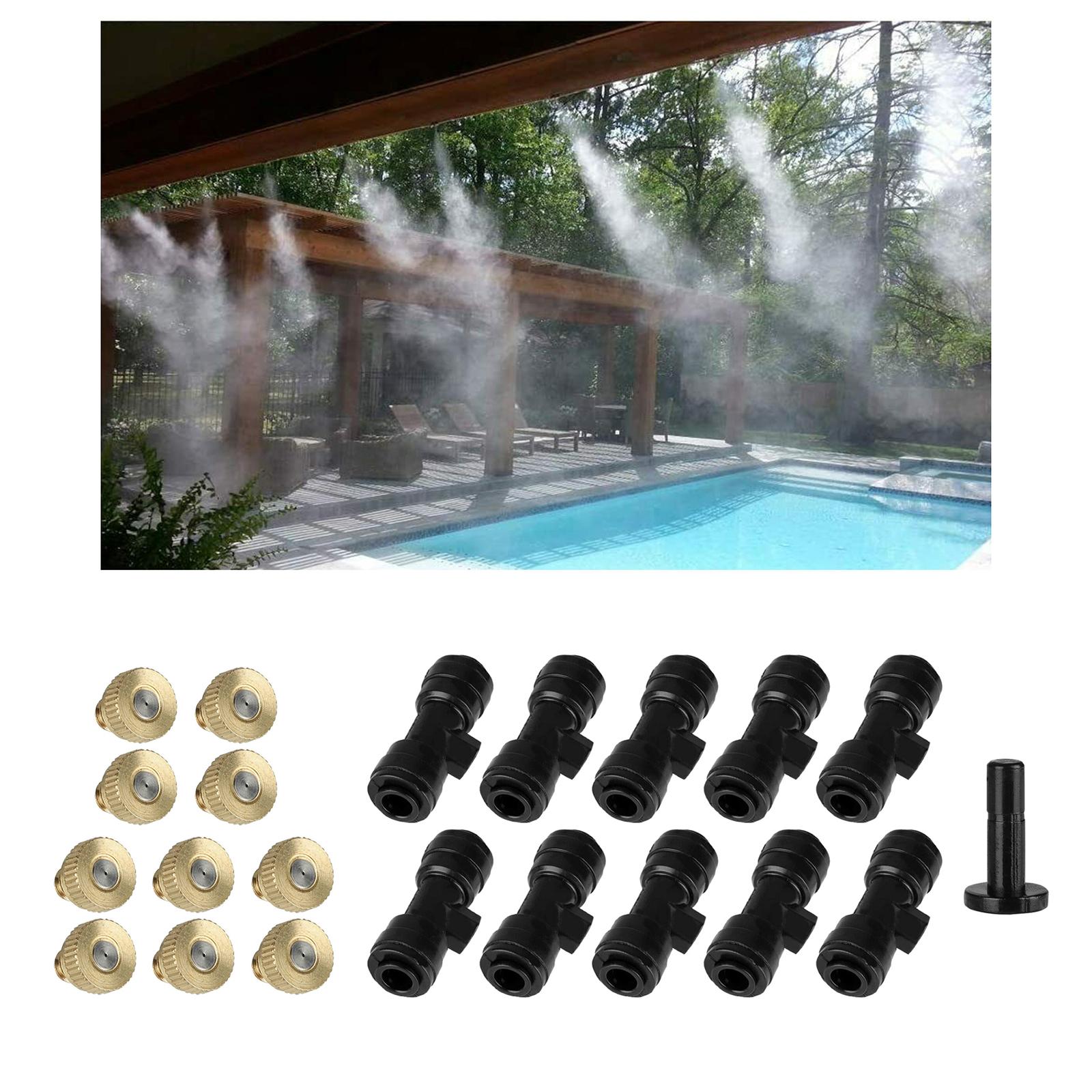 High-Performance Outdoor Cooling System with Brass Misting Nozzles