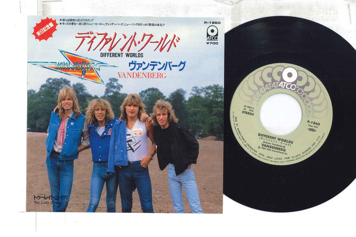 

7-дюймовая пластинка VANDENBERG - Different Worlds / Too Late P1860 ATCO 1984 Япония Рок