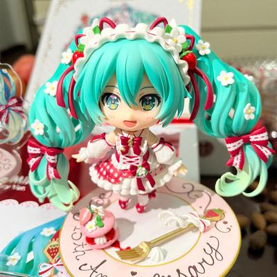 1939 C Anime Figure Miku 15th Anniversary Strawberry Cake Action Figurine Pvc Statue Collection Model Toys Gifts