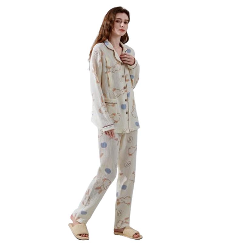 JOYNCLEON Мягкий и дышащий хлопковый муслиновый комплект пижамы для беременных и кормящих L