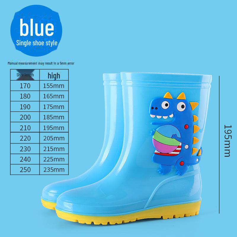 "Dinosaur Kids' Mid-Tube Rain Boots for Boys and Girls"