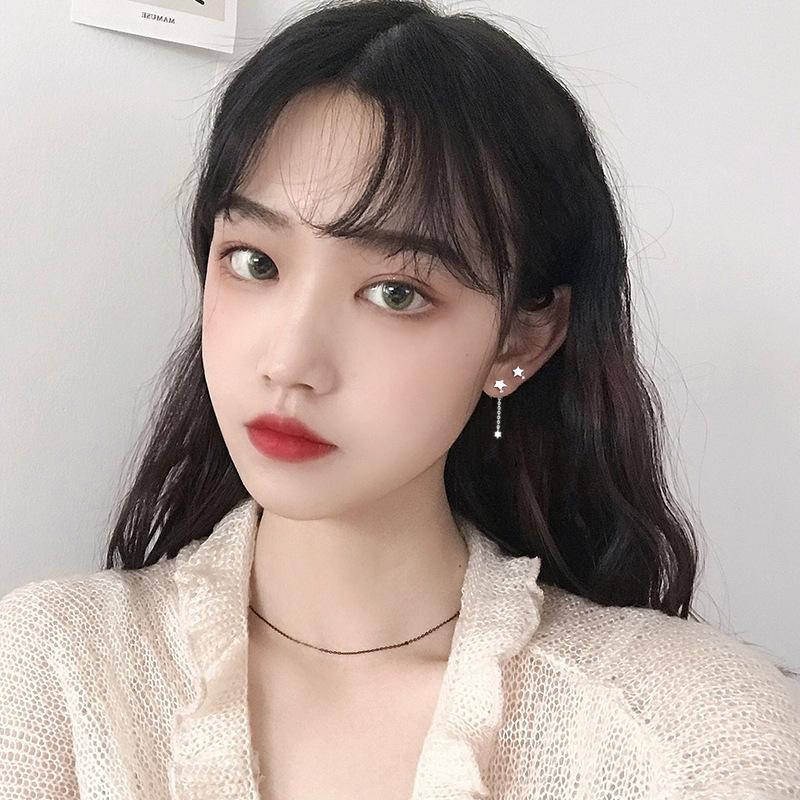 Boucles d'oreilles ins vent étoile frangées à clous boucles d'oreilles asymétriques simples pour femmes 20 boucles d'oreilles AB diamant flash pour femmes