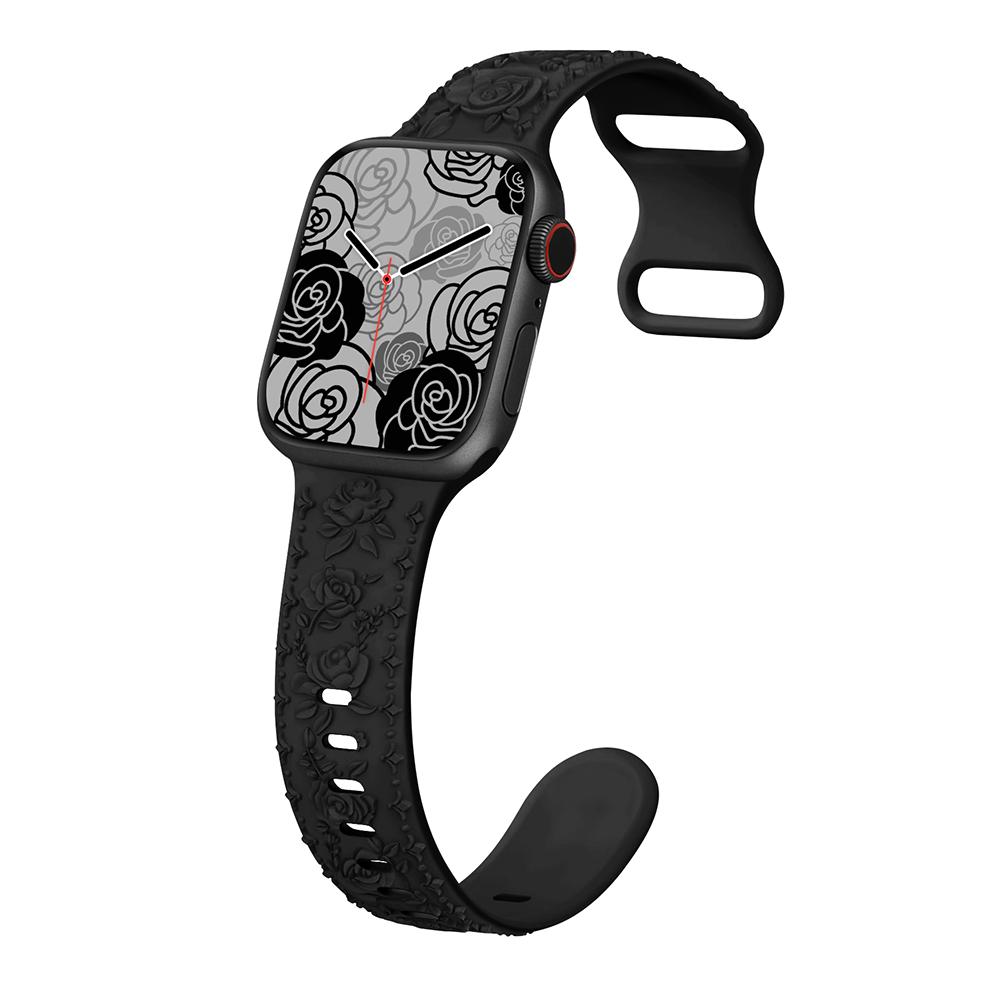 Engraved Strap for Apple watch band 45mm 44mm 42mm 49mm 40mm 41mm Silicone Bracelet Correa iWatch Series 8 9 7 6 5 4 3 Ultra SE