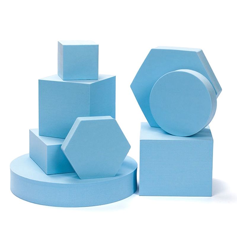 

ABWR-8 Pcs Cosmetics Photo Background Props Foams Geometry Square Photography Decor INS Square Geometry Photo Prop Set,Blue Dura синій