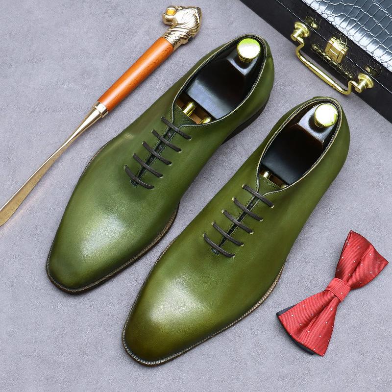 Herresko i ekte skinn av topp kvalitet, Oxford-sko for menn, vintage enkelt design, spiss tå for menn, bryllupssko, formelle sko, datingsko for gentleman
