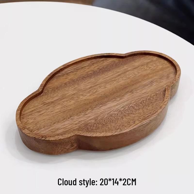 Tavă versatilă din lemn de nuc japonez – Ideală pentru servirea ceaiului, fructelor sau pizzei în hoteluri