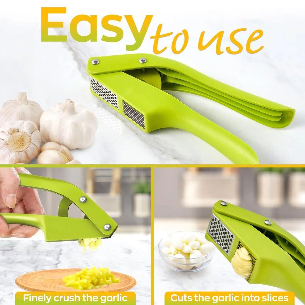 Mashing Function 2-in-1 Garlic Press Manual Type Vegetable Squeezer Garlic Slicer  Kitchen Use