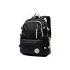White Zipper Polyester Backpack Unisex Backpacks Black 10009195-A01