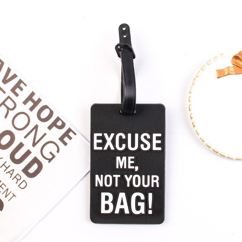 3D Letter PVC Luggage Tag with Boarding Pass Lanyard for Suitcases