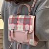 Casual Versatile Niche Plaid Backpack for Women New Style Small Backpack Contrasting Color Mini Handbag