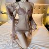 Four-piece set, large size 100kg, sexy, sexy couple, hot and passionate, no-strip set.