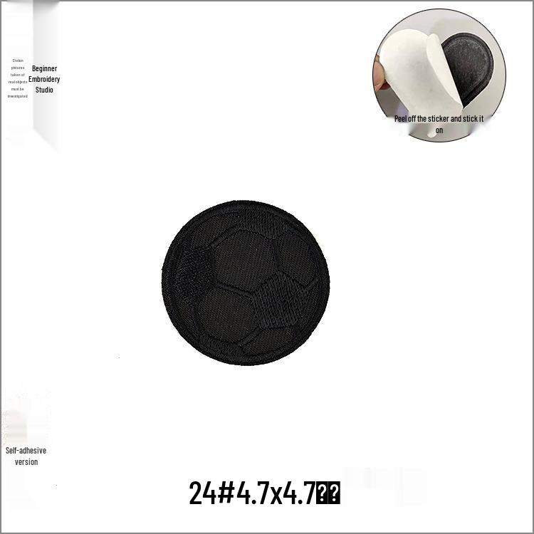 Self-Adhesive Black Letter Embroidery Patch for Clothing