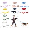 Elastic Webbing PVC Pet Collars Combo Waterproof Soft Dog Leashes Dog Collar Leash Set  Walking