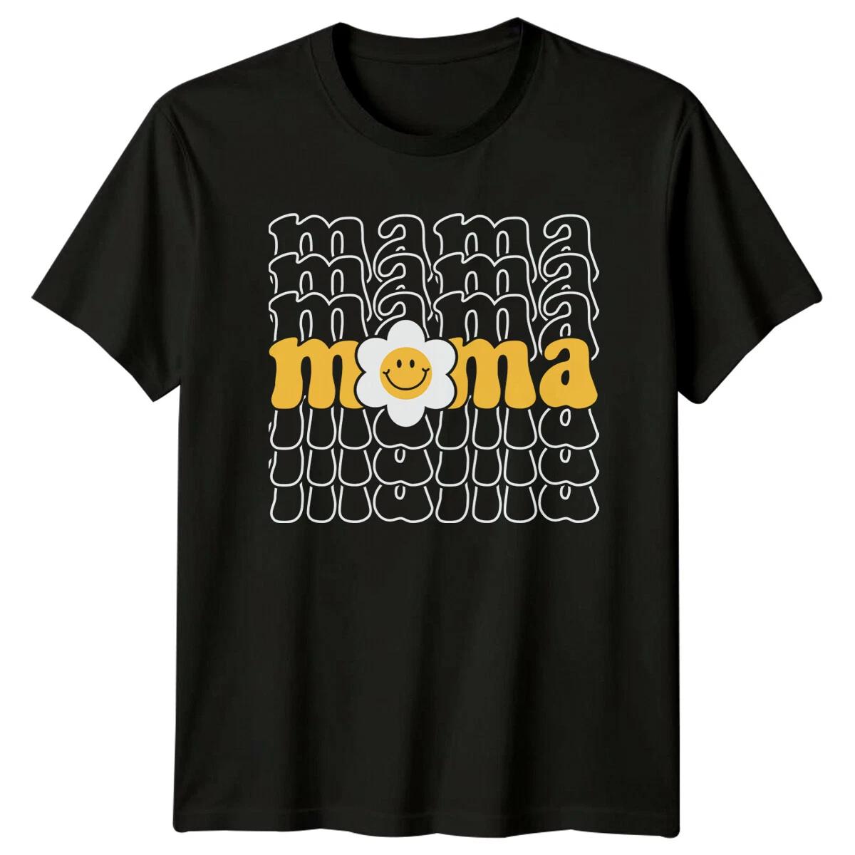 Groovy Mama Daisy T-Shirt Retro Mothers Day Gift Mama L