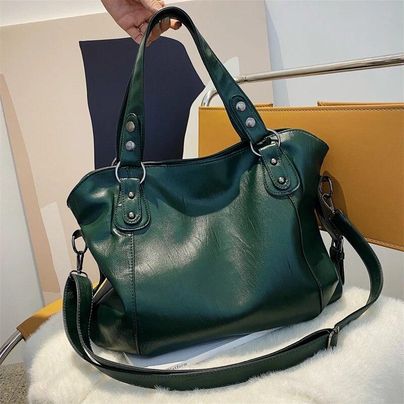 Große Tragetasche für Damen 2025 Neu im Modedesign Hohe Kapazität Leder Schulter-Seitentasche Damen-Shopper Handtaschen Geldbörse
