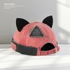 Unisex Cotton Cat Ears Brimless Hat Breathable Washed Old Beanie Hat Solid Color Beanie Cap