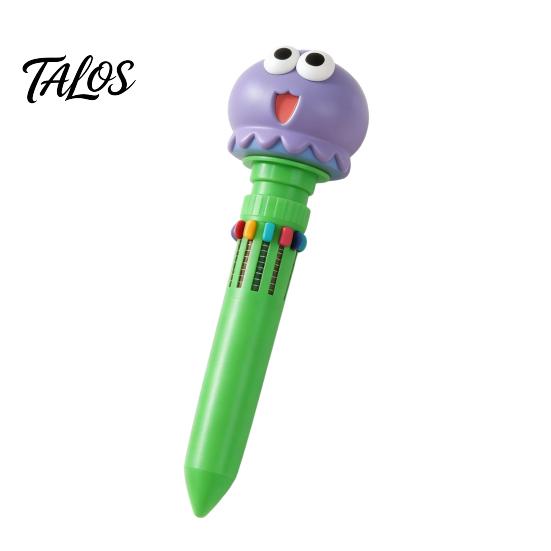 Fun Office Supplies for Children 10 in 1 Cartoon Ballpoint Pen, Multicolor Press Retractable Pens, Multi Color Pens Smooth Writing Stationery