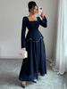 2025 Elegant Long Sleeve Evening Gown - Women's Autumn Winter High-End Dress