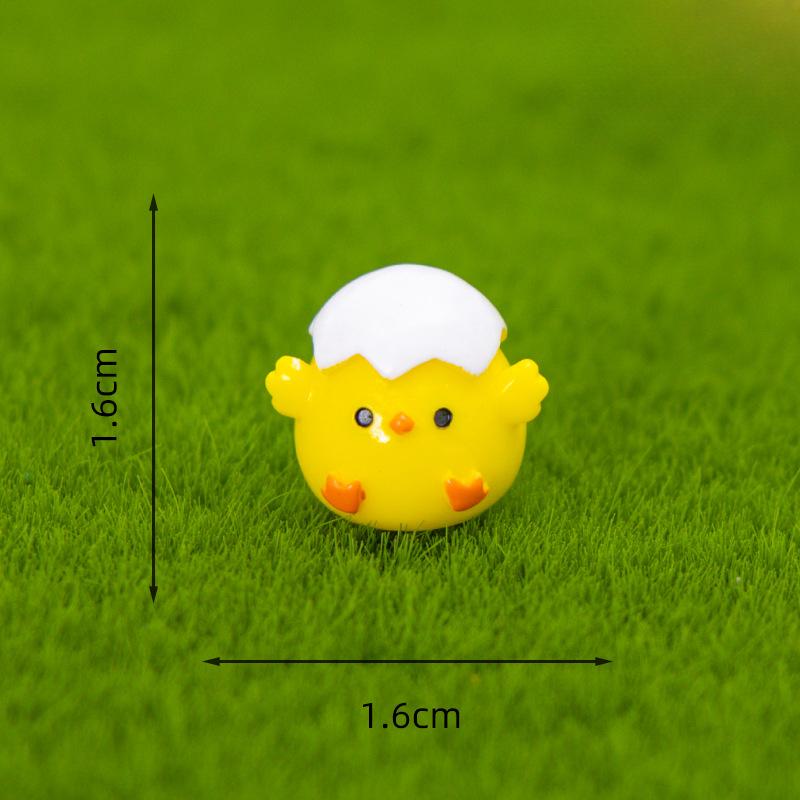 Cartoon Cute Eggshell Chicken Gardening Trinket Mini Yellow Chicken Resin Handicraft