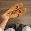 Retro woven beautiful Roman sandals women's 2025 new summer outer wear hollow Mary Jane thick heel bag head single shoes