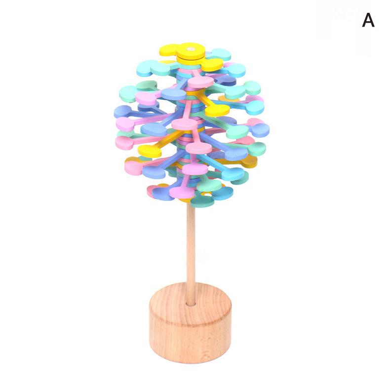 ZK20 Wooden Spiral Lollipop Toys Spin Magic Wand Stress Relief Fibonacci Sequence Fidget Toy for Adults Kids Antistress Gift