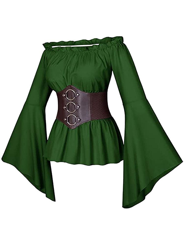 Vintage Women s Pirate Shirt Costume Role Playing Stage Costume Festival Play M