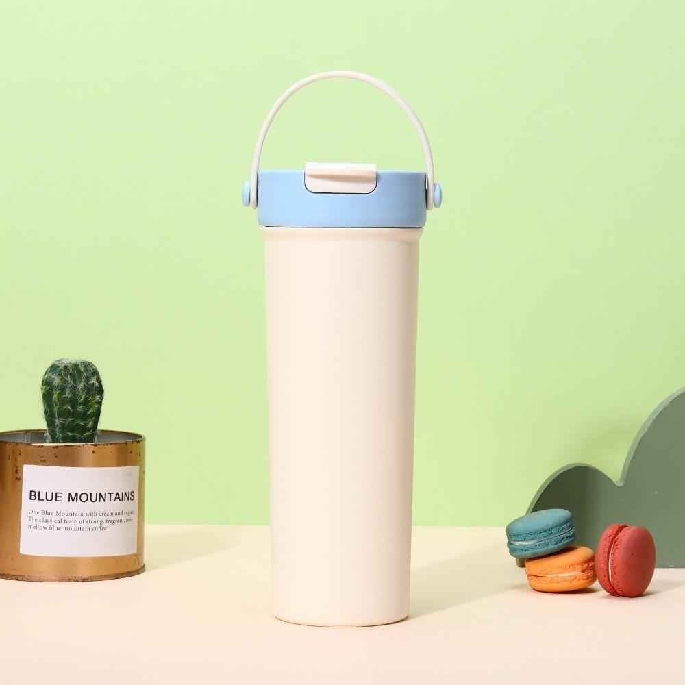 Portable Bowknot Insulated Cup Stainless Steel Solid Color Vacuum Mug Handle Thermal Car Coffee Cup Travel