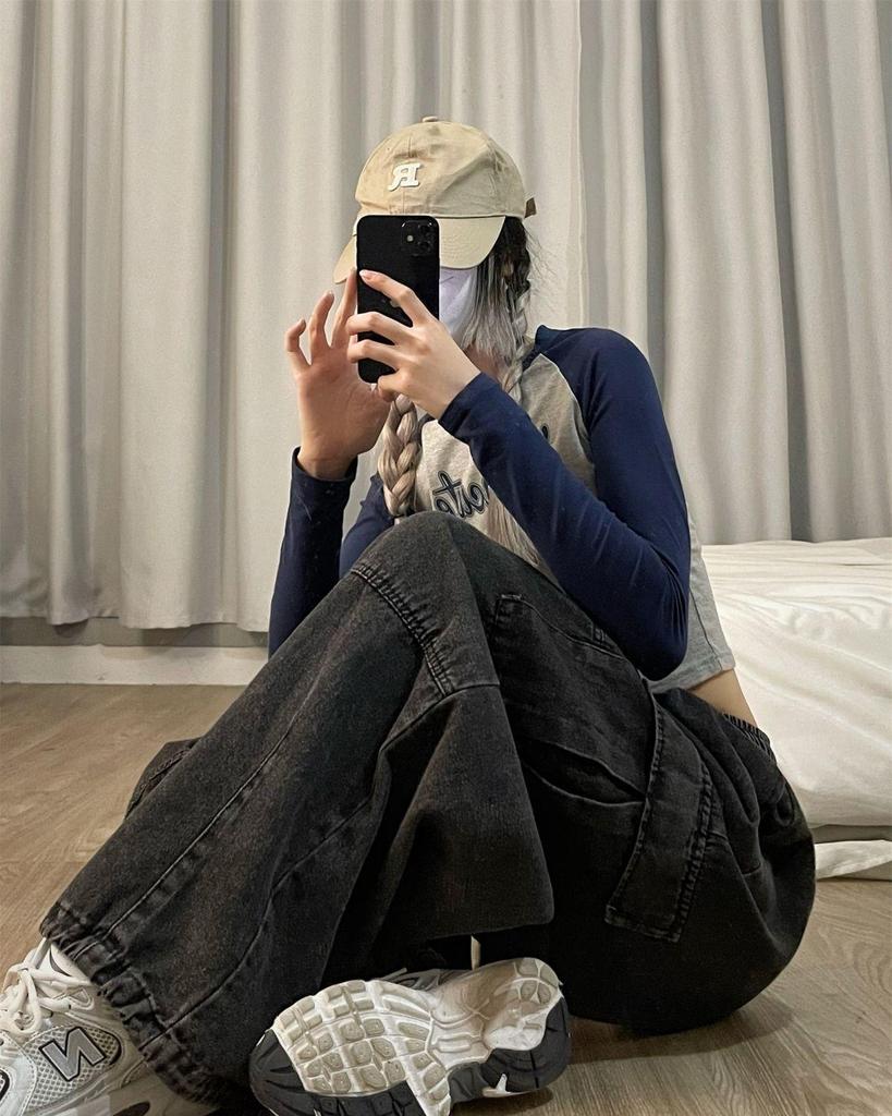 High Street Retro Wide-Leg Workwear Jeans - Hip-Hop Casual Mopping Pants