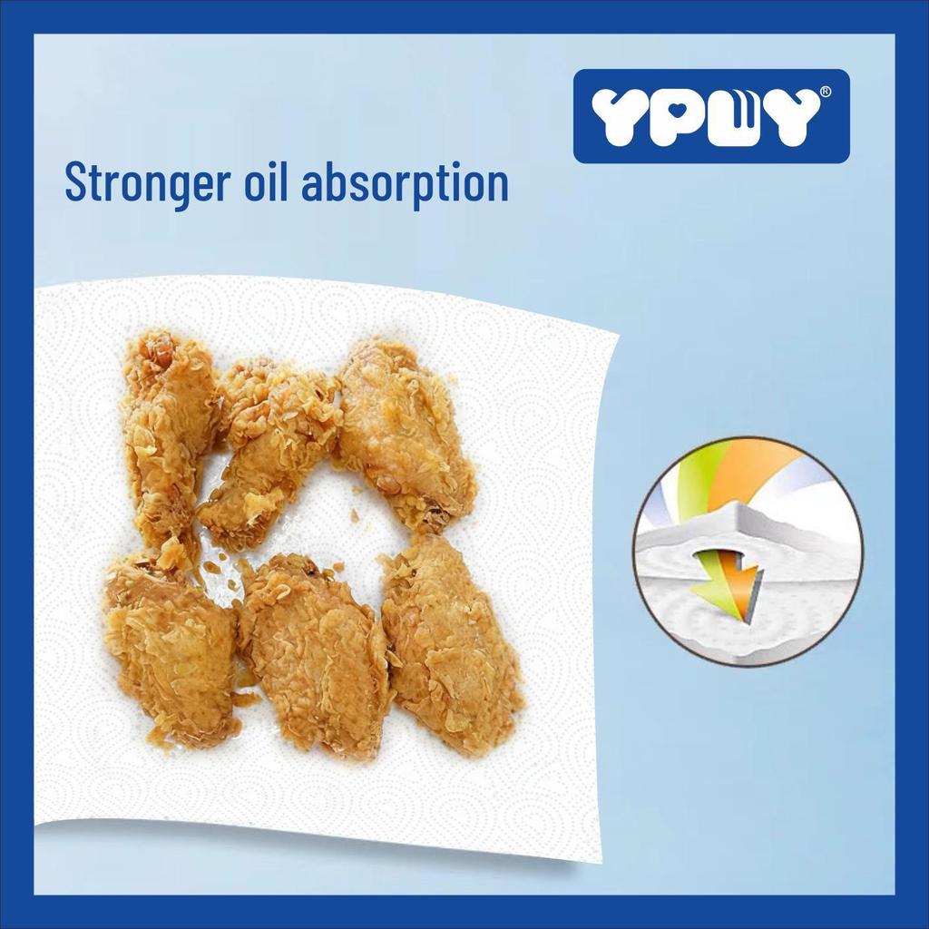 YPWY Kitchen Paper Towels - Disposable, Oil & Water Absorbent for Food Prep.