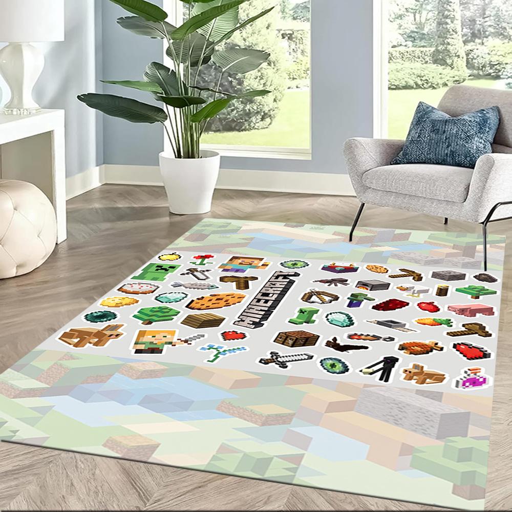 Minecraft 504 Carpet Perfect for Balcony Playrooms Decorate room Kitchen Anti-slip Rug Anime Office Decor Perfect Birthday/Christmas Gift Idea