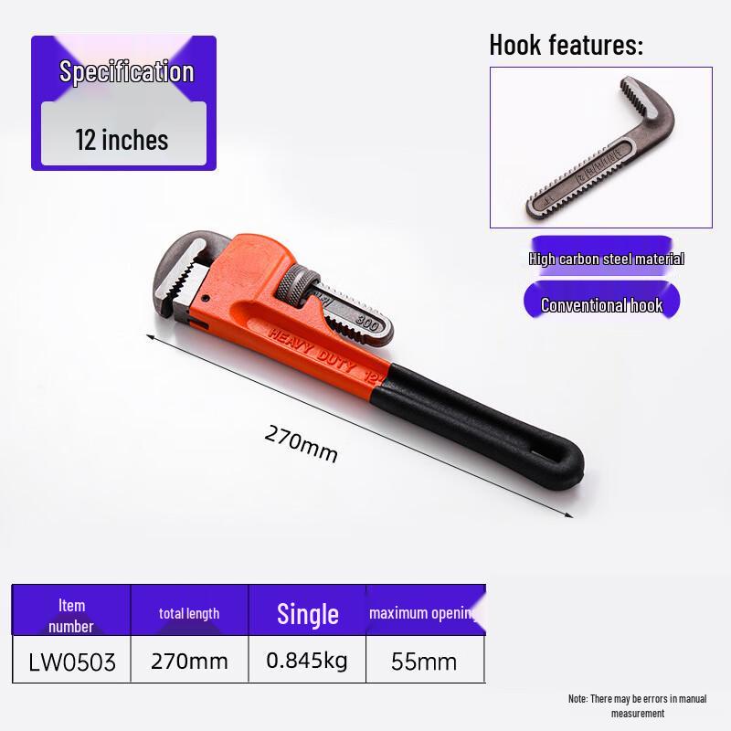 Gongbang Heavy Duty American Pipe Wrench
