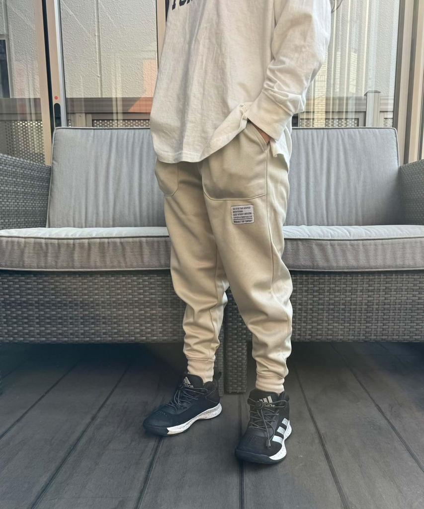 Improves Sweat Jogger Pants, 110cm, Grayish Beige