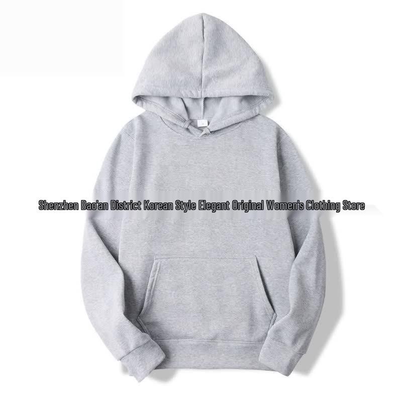Women's Autumn 2026 Loose Casual Printed Hooded Plus Velvet Top
