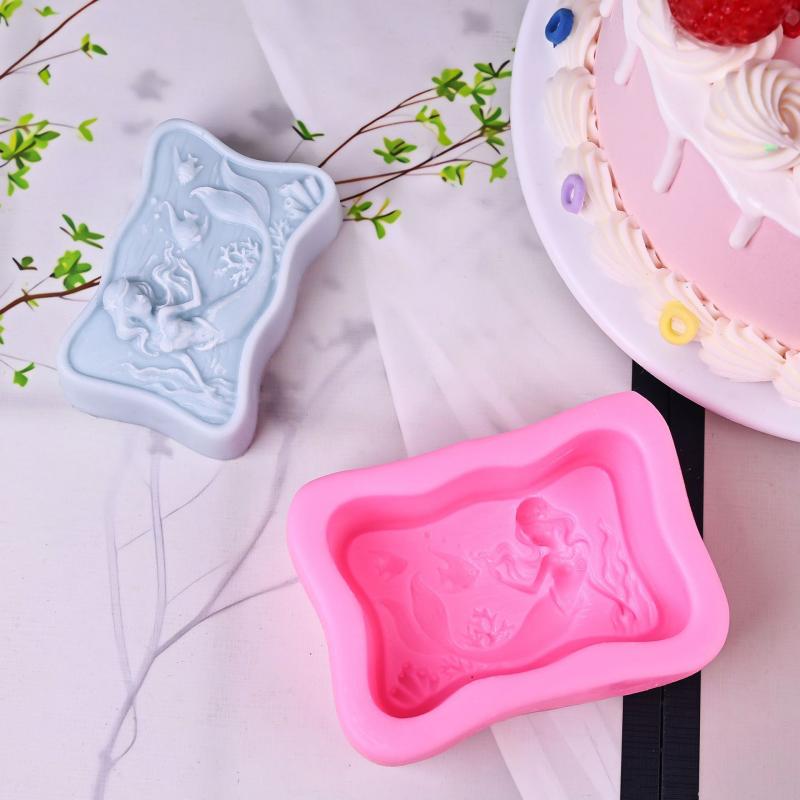 Dolphin Mermaid Aromatherapy Candle Mold DIY Flower Appreciation Girl Couple Soap Mold Flower Fairy Sugar Cake Baking Tool