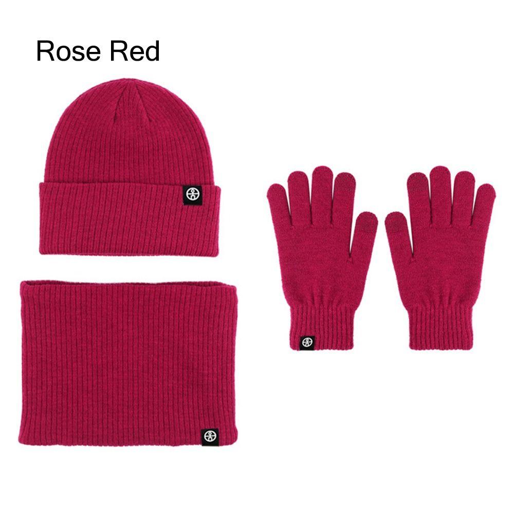 Casual Knit Winter Hat Warm Fleece Neck Scarf Trendy Winter Set  for Women Men