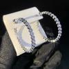 Hot Selling 5A Cubic Zirconia Geometric Circle CZ Hoop Earring Fashionable Women's Jewelry Trendy Heart Shape for Gift